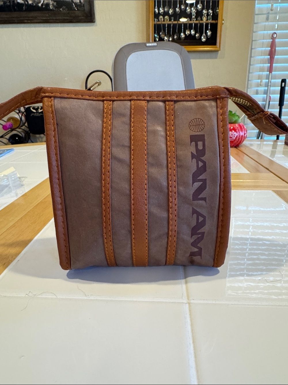 Pan Am Michaud Toiletry Leather First Class Bag